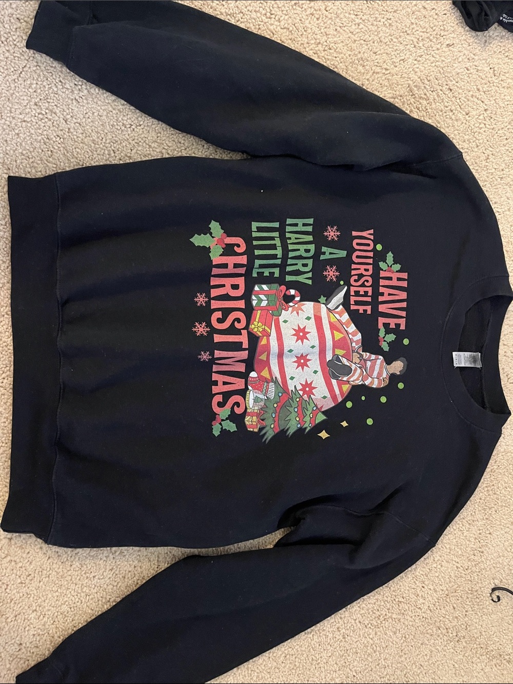 Have Yourself A “Harry” Little Christmas Harry styles Black Graphic Sweatshirt